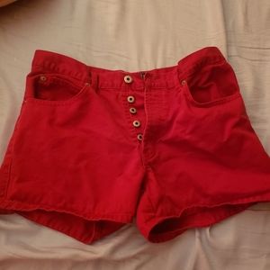 Cotton red shorts